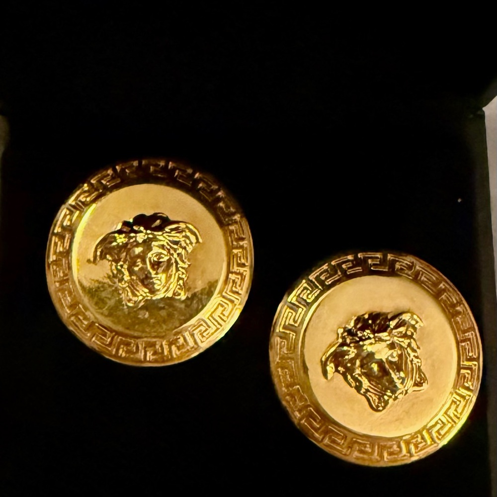 AUTHENTIC VERSACE VINTAGE TRIBUTE LOOP EARRINGS